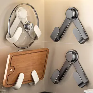 2 Pack Suction Cup Pot Lid Rack Adjustable Wall Mount Holder for Pan Lids and Cutting Boards Pot Pan Lid Organizer Hanger- No Drilling, Cabinet Door  Hangable Organizer