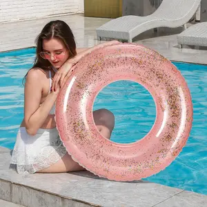 Bright Inflatable Swim Ring (blue/) with LED Function, Perfect for Pool Parties, Essential Summer Beach Gear!