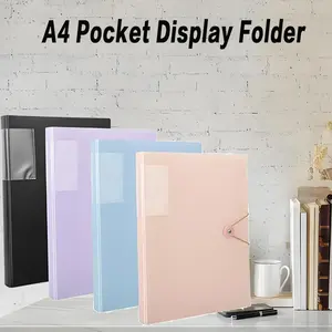 4 Pcs A4 Display Folders, Total 160 Pockets Display Folders Project Folders with Plastic Sleeves Suitable for Office
