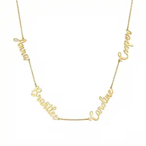 Multiple Name Necklace in 18K Gold