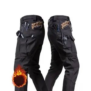 Waterproof Windproof Soft Shell Fleece Lined Tactical Pants - Men's Outdoor Military Work Pants - Polyester 90.70% Spandex 9.30%, Mid Waist, Regular Fit, 320g/m2, Breathable Overall Small Trouser Operator Beige Plain Workwear Casu(Sheets)