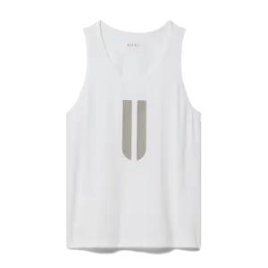 NOBULL Men's U Tank in White Sleeveless Smooth