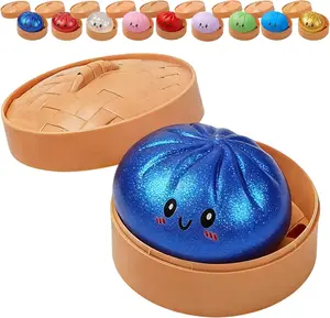 Glitter Dumpling Glitter Dumpling Squishy with Box Dumplings Sensory Squeeze Toy for Stress Relief Fidget Toy Anti Stress Squeeze Ball