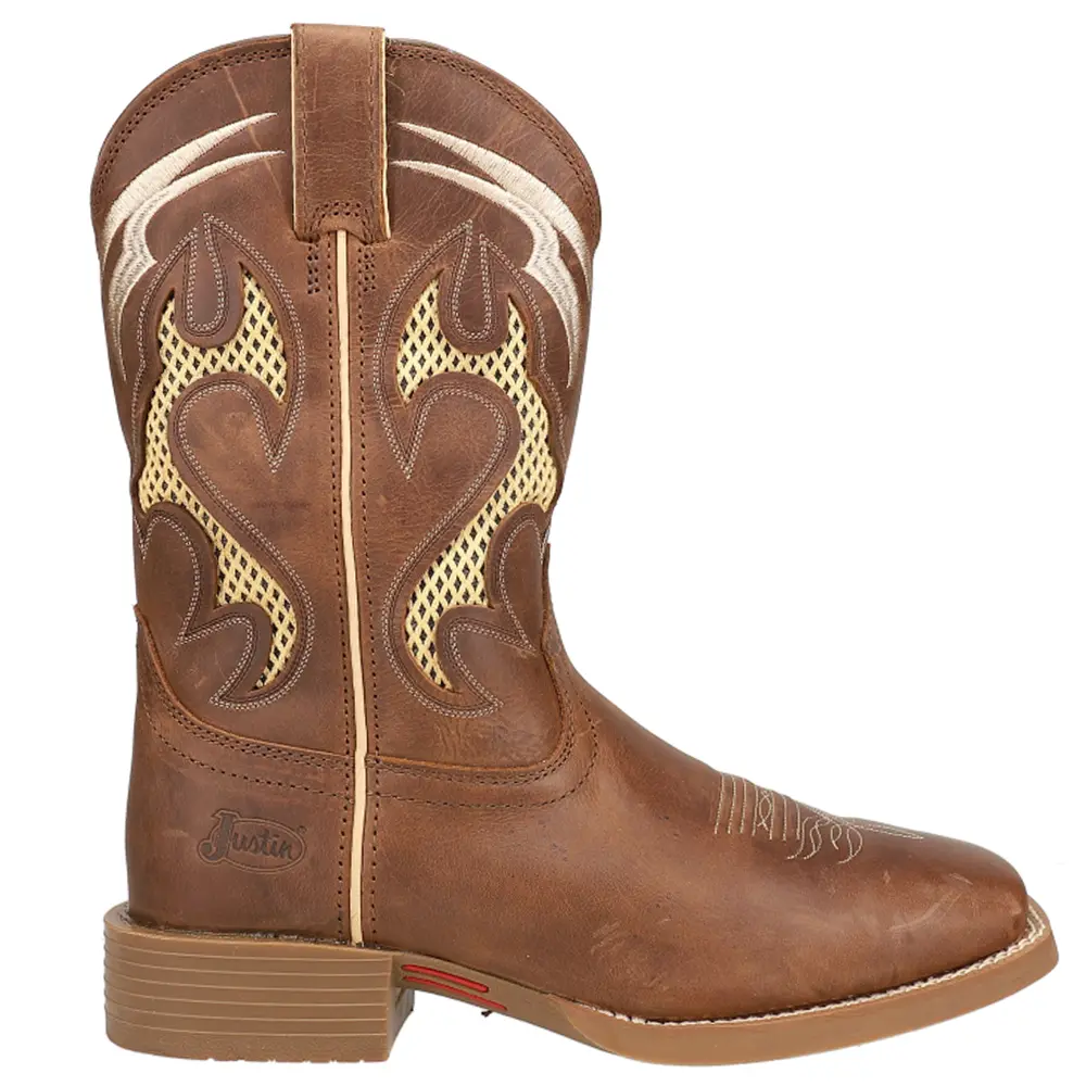 Justin Boots Mens Octane Square Toe Pull On  Casual Boots Mid Calf - Brown