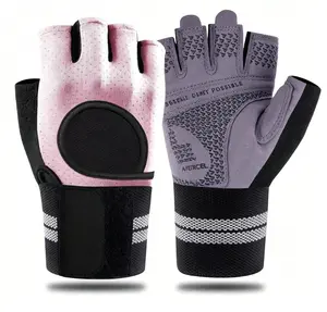 Weight Lifting Gloves for Men & Women Breathable Gym Workout Gloves with Wrist Support Full Palm Protection for Training Pull-Ups & Gym Double Palm Protection Reinforced Padding Fingerless Design