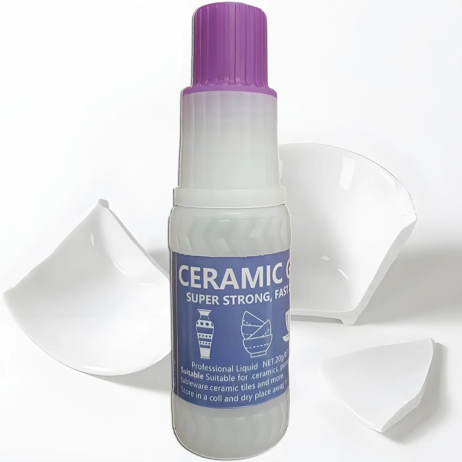 2-Pack 20g Ceramic Repair Super Glue, Quick-Drying Waterproof Adhesive for Ceramics, Pottery, Dishes, Tiles & DIY Crafts
