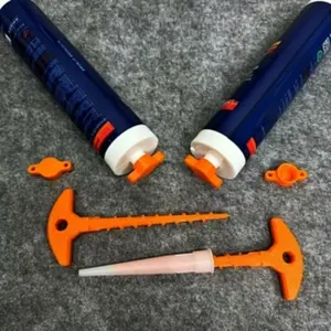 1Set/ 2pcs Silicone Sealant Nozzle and Caulking Gun Tip Adapter, Prevents Drying and Blocking, Fits Standard Silicone Tubes, Ideal Gift for Friends, No Electricity Needed, Caulking Gun Accessories, Tool Accessory, Durable Plastic