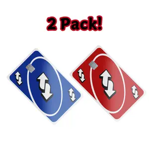 2 Pack Reverse Card Red & Blue - Credit Card Cover/Credit Card Skin