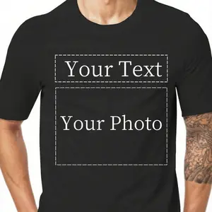 Custom T-Shirts: Customizable Text & Patterns, Unisex Short Sleeves, 240g Cotton Black & White Basics, Photo-Real Prints – Gift for Both Him & Her