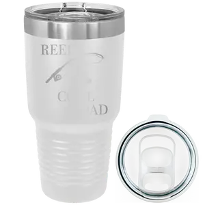 Personalized Reel Cool Dad 30 oz Tumbler - White