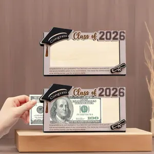 Graduation 2026 Money Holder - Wooden Cash Gift Box for Class of 2026, Creative Graduation Gift for Senior College University Graduates Holiday Gifts