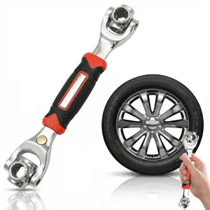 52 in 1 Multifunctional Socket Wrench, 360 Degree Rotating Head Socket Wrench, Combination Wrench Set, Universal Double-ended Wrench Tool for Home & Car Repair