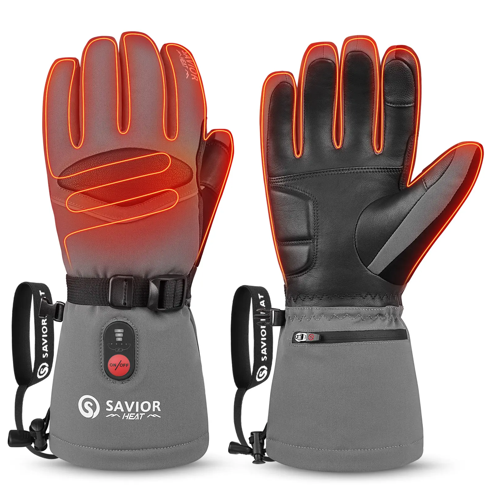 Thermal Winter Gloves, 7.4V Battery Operated Heated Electric Gloves with Touchscreen, Waterproof Snow Skiing Gloves for Cold Weather