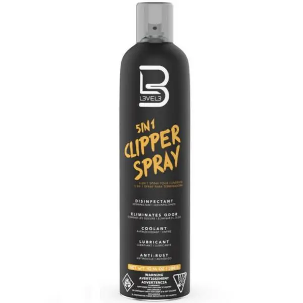 Level3 5-in-1 Clipper Spray, Antibacterial Haircare Product for Stylists – Eliminates Germs, Supports Professional Hair Styling Needs