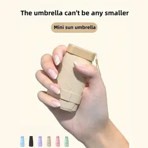 Small Folding Umbrella, Lightweight Umbrella, Mini Pocket Waterproof Travel Umbrella, Women's Sun Protection UV Block Rain Umbrella, Unisex Portable Dual-Use, Rainy Sunny Weather