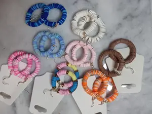 Clay bead earrings