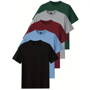 5 Pack Cotton T-Shirts for Men Basic Crewneck Tee Soft Breathable Everyday Essential Casual Streetwear Minimal Style Gym Workout Layering Shirt Gift for Him #menshirt #basictshirt #cottontee #3packshirts #mensfashion #streetwear #everydaystyle