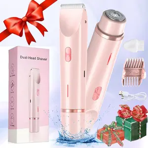 2 in 1 Double-ended Electric Hair Removal Tool, Rechargeable Waterproof Hair Removal Machine with Accessories, Shaver, Personal Care Appliances for Women, Bikini hair removal