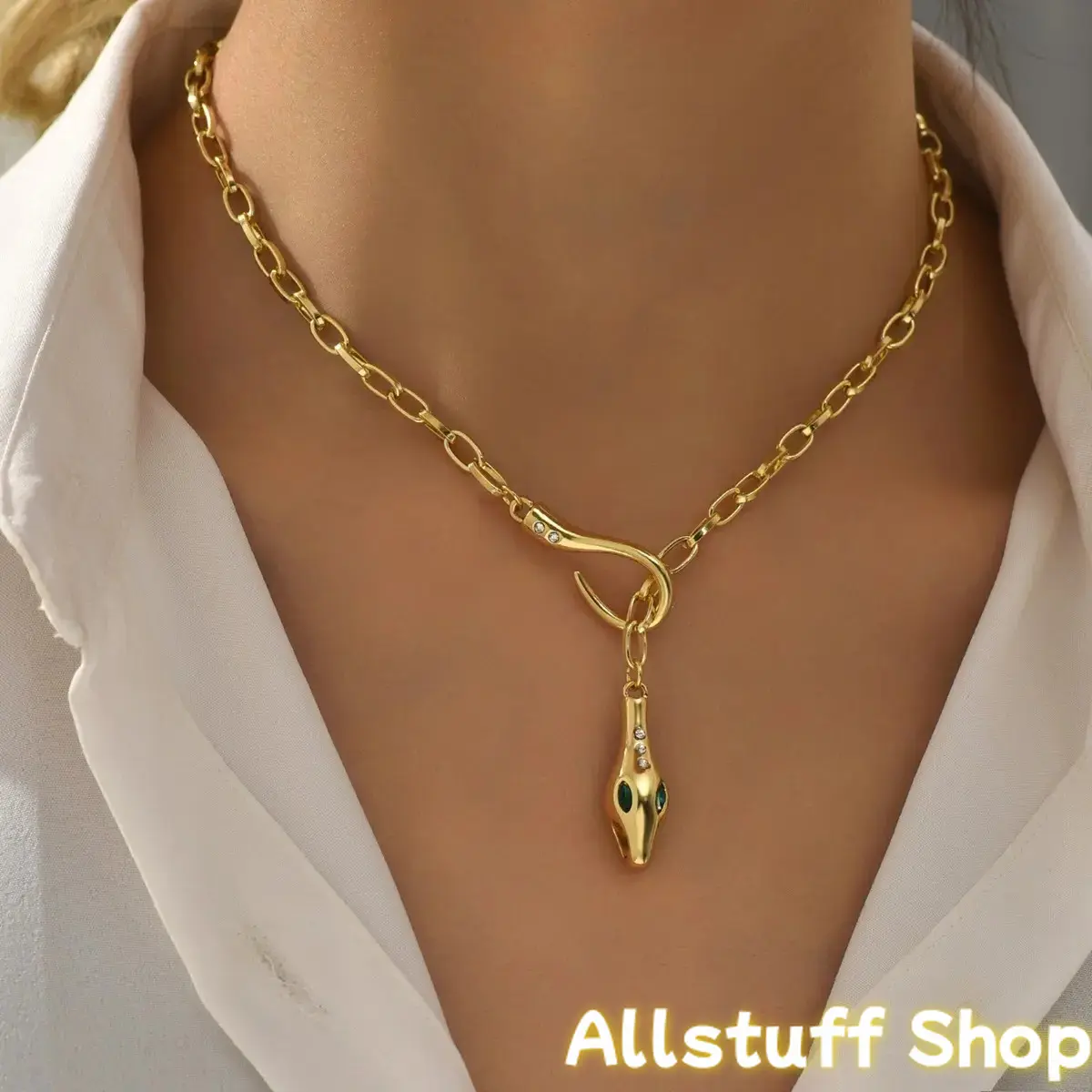 2026 New High-End Elegant Necklace for Female Adults - Metal Snake Diamond Exquisite Trendy Pendant with Necklace, Casual Sports & Outdoor Outfit Accessory, Retro Light Luxury Unique Design Collarbone Chain, Unique Gifts, Funky Unique Accessories