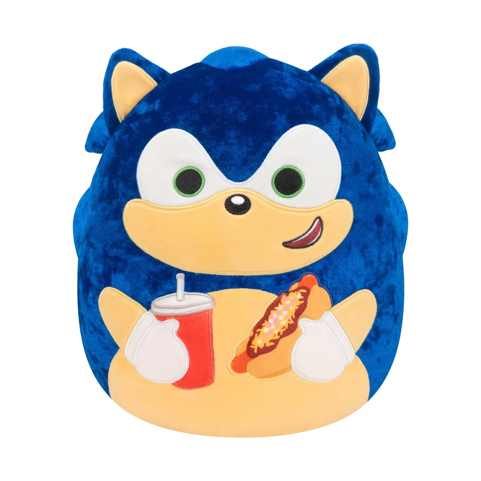 Squishmallows 12-Inch Sonic Holding Chili Dog Plush