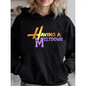 Having A Meltdown Sweatshirt – Mental Health Matters Crewneck, Faux Glitter Disco Vibes, Cozy Aesthetic Pullover for Self-Care
