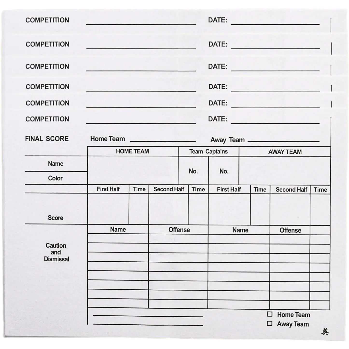 Soccer Referee Score Sheets, 100PCS Score Sheets Red and Yellow Card ...