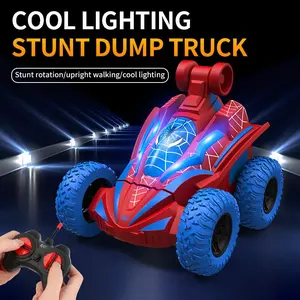 Spider Remote Control Stunt Car Truck, Dual-Sided 360° Rotating RC Car, Cool Gift for Kids Boys Girls, Requires 5 Aa Batteries Not Included