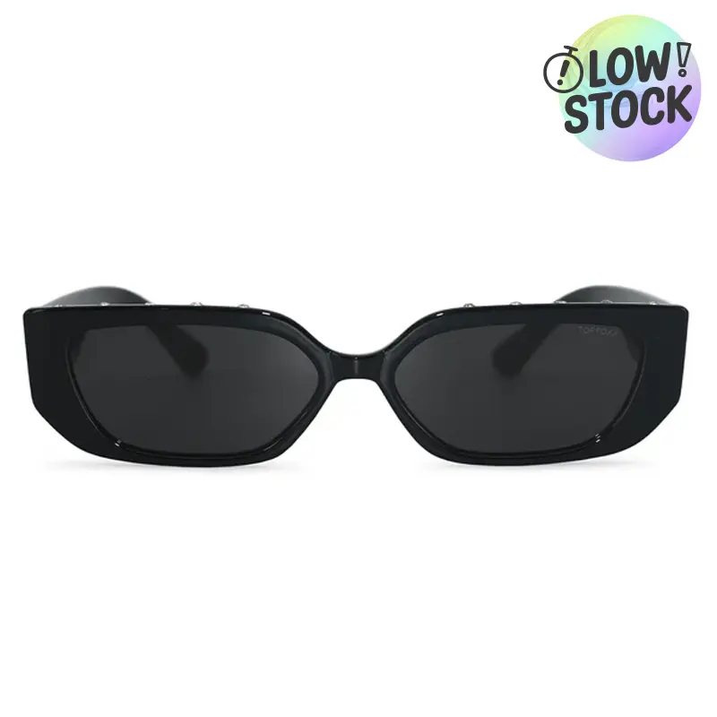 Sparkle In Your Eye - Black - Tangle Free Rectangular Sunglasses - Certified Shatter-Resistant Lenses - UV400 - For Women & Men Sparkle In Your Eye - Black - Tangle Free Rectangular Sunglasses - Certified Shatter-Resistant Lenses - UV400 - For Women & Men