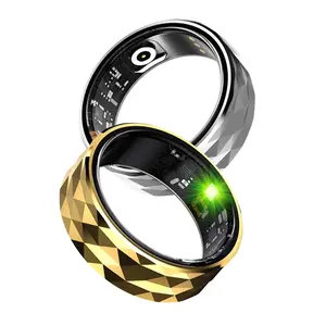 Smart Ring: Discover Your Flow with All-Day Wear & Portable Charging Case R12M Fitness Tracker Ring Geometric Design Ring