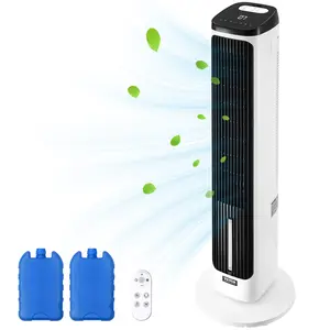 VEVOR Tower Fan,  23.3ft/s Velocity Quiet Floor Fan, 70° Oscillating Cooler Fans for Indoors with 9 Speeds, 4 Modes, 24H Timer, Portable Standing Bladeless Fan with Remote Control for Bedroom, Office, Home
