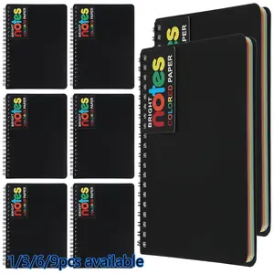 Simple Rainbow Spiral Notebooks Set, 1/3/6/9 Pcs, 100 Lined Pages, Colored Paper, 360-Degree Foldable, Portable Diary, Ideal for Notes & Sketches, Art Sketchbooks, Stationery