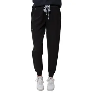 Women's Petite Track Scrub Jogger Pant with Drawstring Waistband 6 Pockets Durable Fabric Blend for Healthcare Professionals Slim Fit Machine Washable