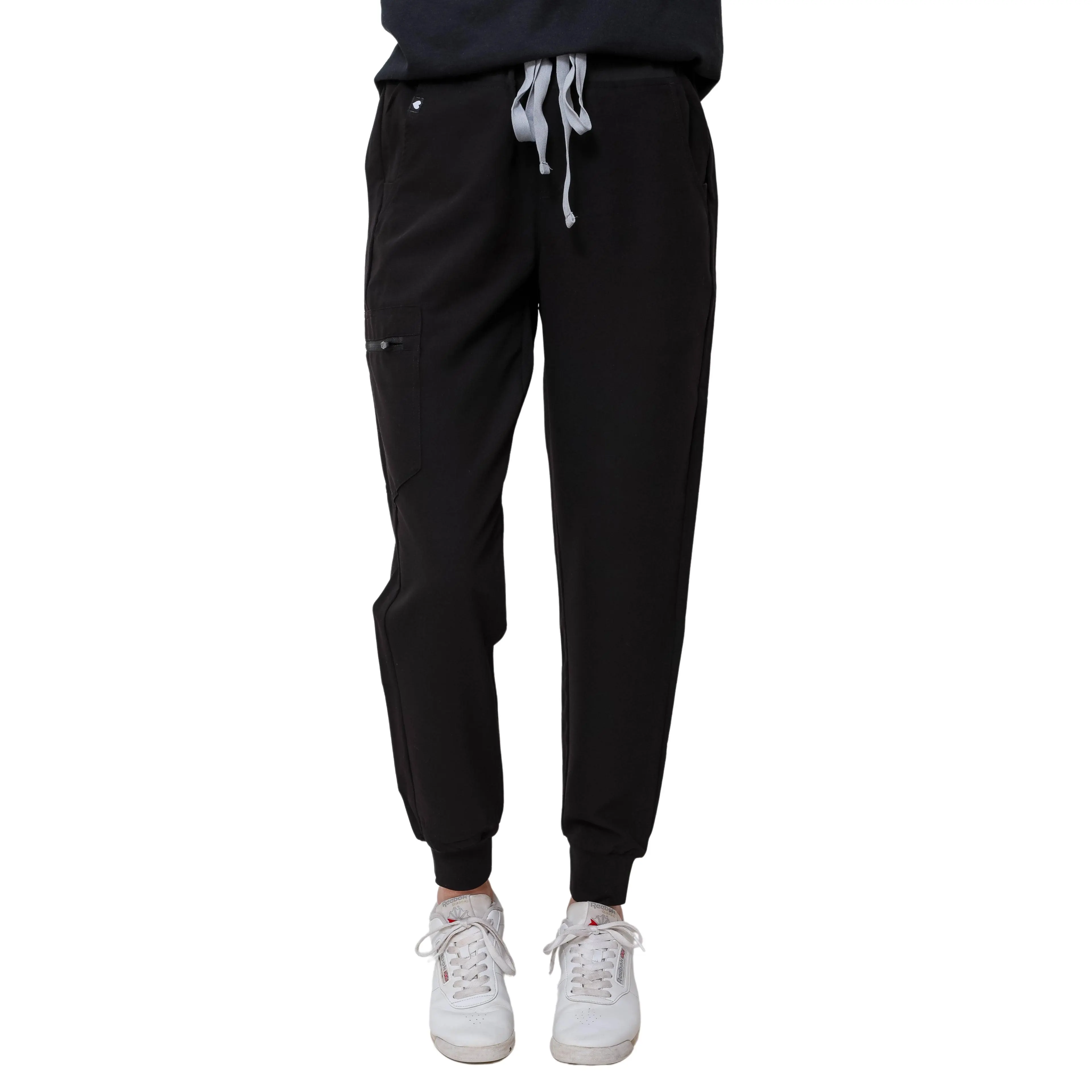 Women’s Petite Flexible Scrubs Style Track Jogger Pant, Athletic Fit Ankle Medical Scrub Bottoms, 6 Pockets for Gear, Workday Ready Healthcare Apparel