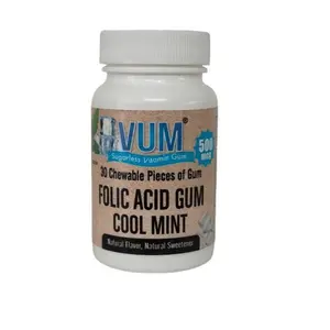 VUM, Folic Acid Gum, 500 mcg