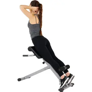 Foldable Hyperextension Roman Chair w/Back Extension, Home Gym Sit Up Bench for Glute & Ab Workouts, Optional Adjustment Incline & Multi-Function Heavy-Duty Exercise Equipment