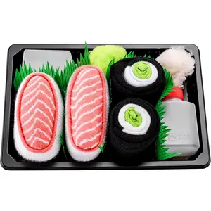 Rainbow Socks - Men'S Women'S - Sushi Socks Box Salmon Cucumber Maki - 2 Pairs Rainbow Socks Menswear Tropical