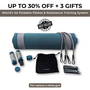Flobody Gym | All-in-One Pilates & Home Workout System – Portable, Foldable, Resistance Training, Core & Full Body Fitness