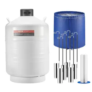Fathersdaygift 30L Aluminum Alloy Cryogenic LN2 Dewar Tank, Liquid Nitrogen Container with 6-Canister Set and Carry Bag with Straps, for Beauty Industry, Semen Preservation, With Carry Bagdealsforyoudays
