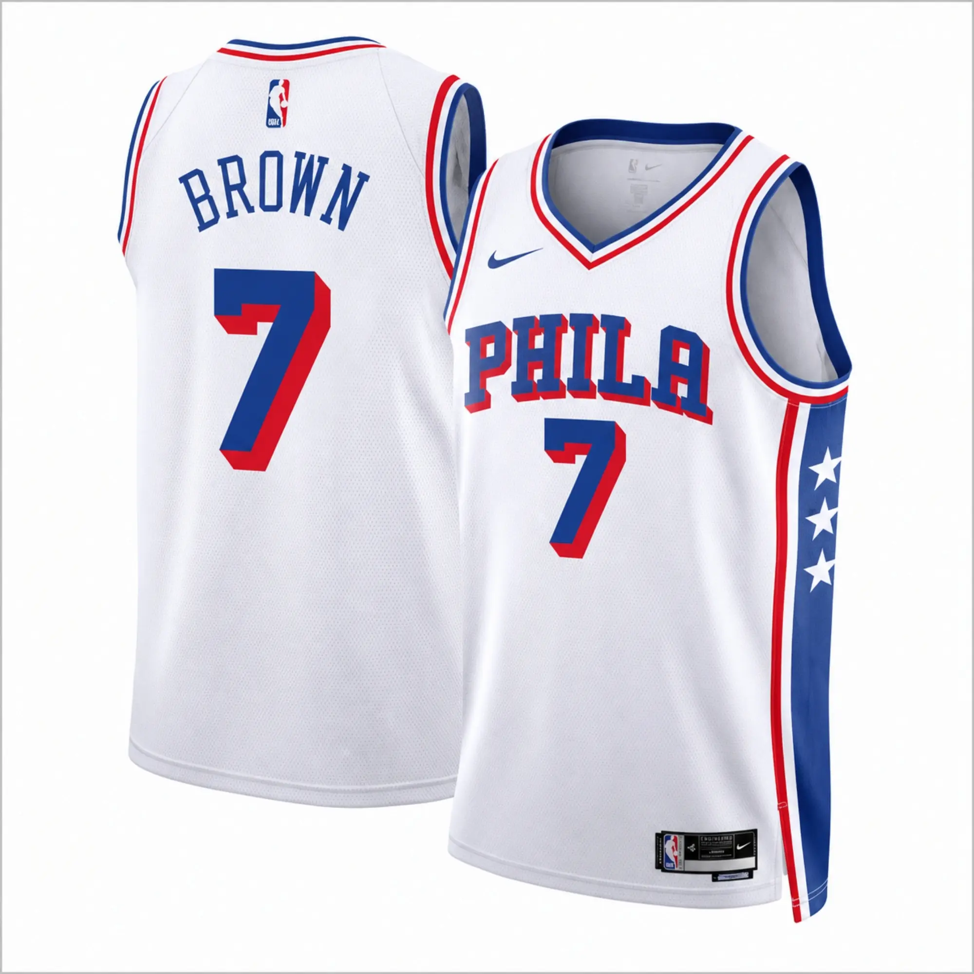 Jaylen Brown #7 Philadelphia 76ers Association Edition Swingman Basketball Jersey 2026-27 Season Full Logo