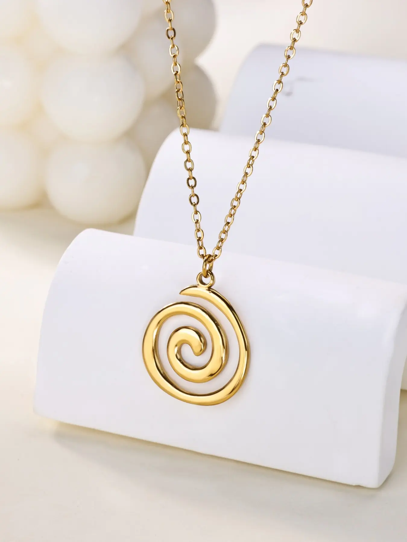 Spiral Design Pendant Long Necklace, Fashionable Women's Jewelry, Elegant Necklace, Perfect for Daily Wear and Seasonal, Exquisite Chain Jewelry, Elegant Prom Jewelry, Birthday Gift Jewelry, Chic Gorgeous Jewelry