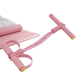 8-Tube Resistance Band Pedal with Durable Elastic Structure & Non-Slip Grip for Workout Stretching & Home Fitness