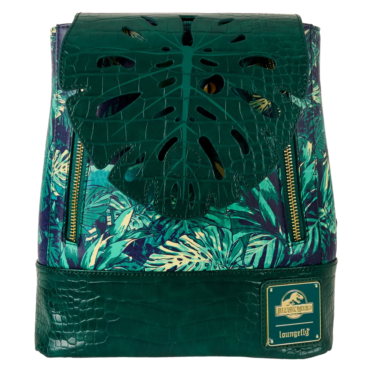 Loungefly Jurassic World Velociraptor Jungle Glow Crocodile Faux Leather Drawstring Mini Character Backpack, Character Backpacks, Animal Character Backpacks