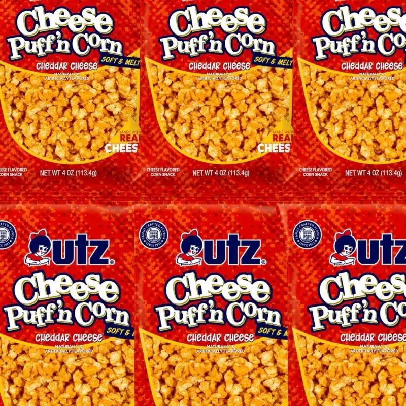UTZ Cheese Puff’n Corn Cheddar Cheese 4 oz | Soft & Melty Corn & Cheese Snack | Real Cheese Flavor | 3 Pack or 5 Pack | NY Snack Pantry