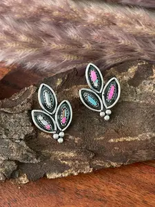 Handmade Sterling Silver Cotton Candy Post Studs Earrings "Signed Nizhoni"