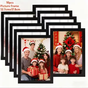 A set of 10 black 5x7/8x10 photo frames, suitable for wall hanging or desktop display, suitable for family photos and home decoration desk goose air  toobz Box 5*7（10Pcs）