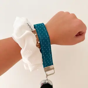 Teal Keychain Wristlet, Key Fob, Fall - Perfect for Fall Fashion