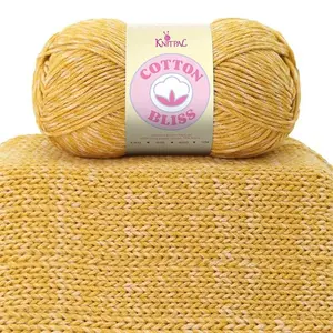 Medium Worsted Cotton Blend Yarn, 4 Skeins, 640 yds/400g -  KnitPal Cotton Bliss yarn for Knitting and Crocheting, Durable, Easy Care, Perfect for Baby Projects and Gift, Refined Stitch Definition, Breathable, Beginner Friendly