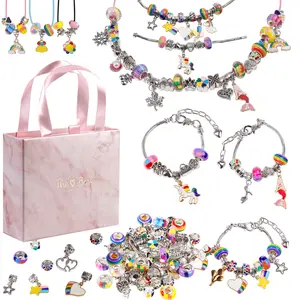 Rainbow Unicorn Charm Bracelet for Girls – DIY Jewelry Making Set