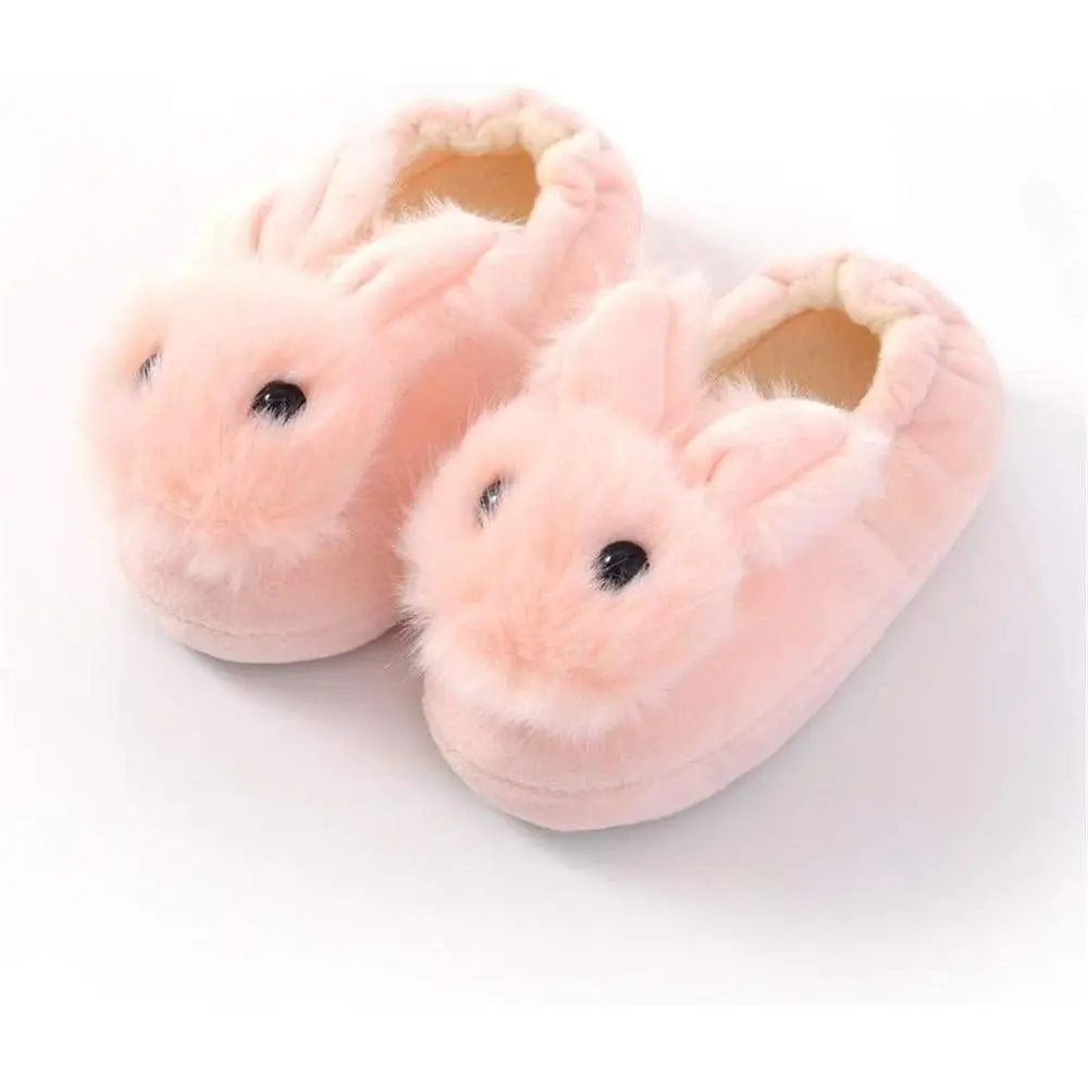 Girls' Cute Animal Slippers, Warm Plush Synthetic House Shoes with Memory Foam for Winter, Indoor Slip-Ons for Toddlers & Little Kids, Panda, White Bunny, 11-12 Little Kid, 7-8 Toddler, Toddlers-Kids