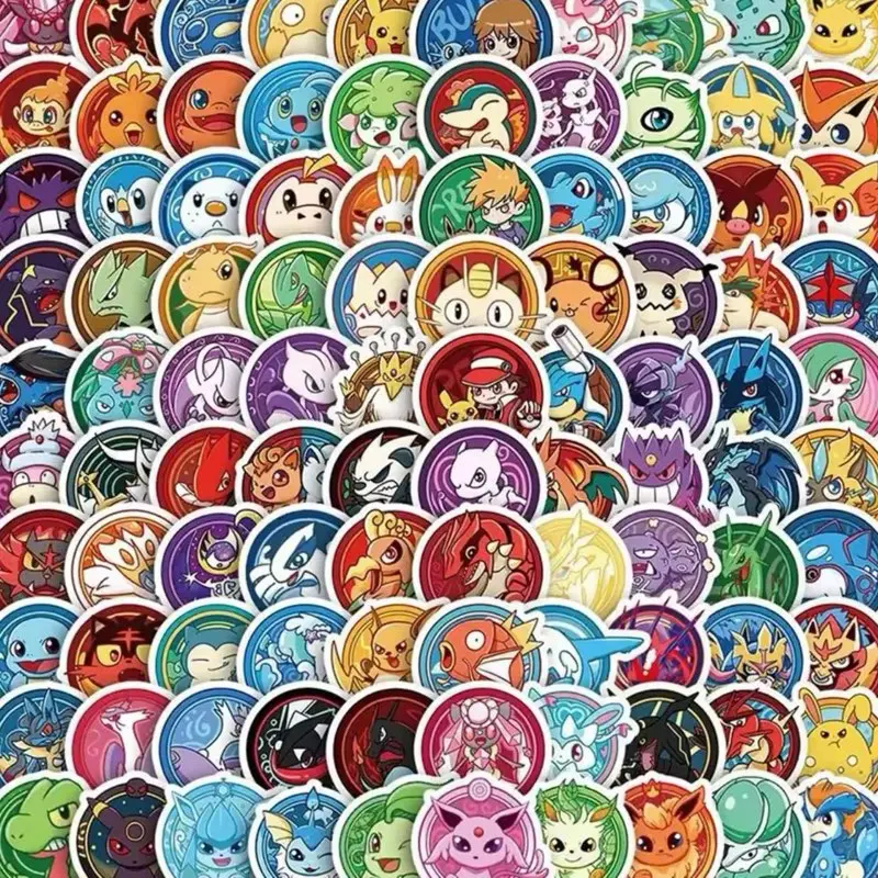 100 Pc Pokemon Stickers Dot Stickers Edition